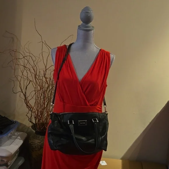 Calvin Klein Soft Leather Barrel Satchel - Picture 2 of 7